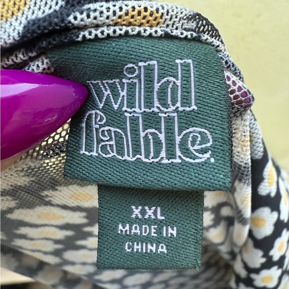 Wild Fable Black and White Mini Daisy Sheer Shirt Dress XXL - Picture 12 of 12